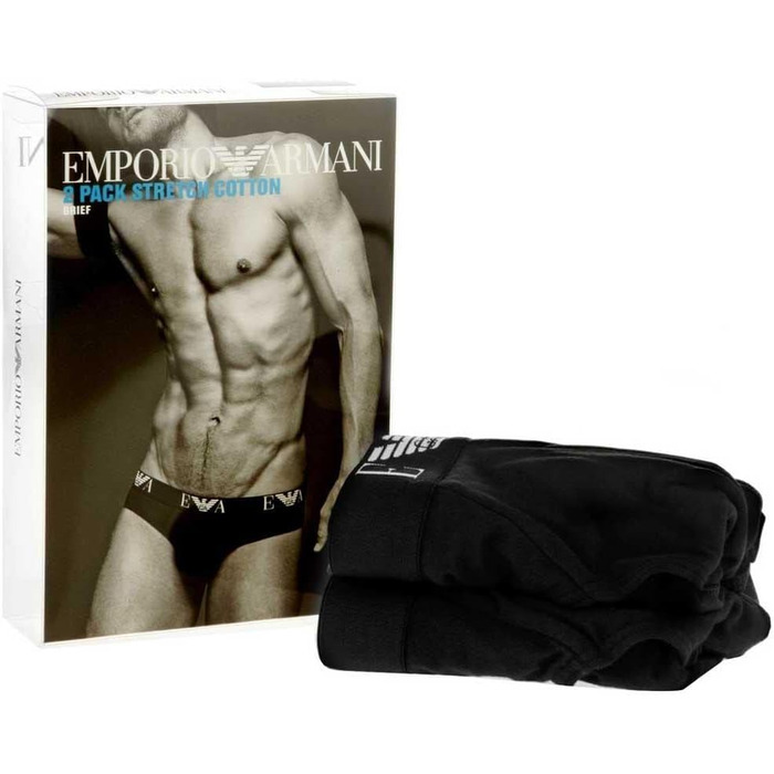 Слип Emporio Armani (2 шт.) XL Чорний/Чорний - чоловіча білизна