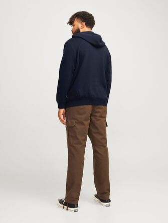 Чоловічий теплий худі з принтом JACK & JONES Basic JJEOGO, колір Dusty Olive (великі розміри 8XL)