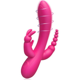 Вібратор FLYTAGLE для стимуляції клітора, 3-в-1 зайчик з 12 режимами вібрації, силіконовий, для жінок