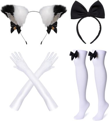 Костюм для косплею в стилі аніме Lolita, французька служниця, 6 предметів: спідниця, рукавички, головний убір, шкарпетки, XXL, блакитний