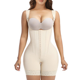 Корсет-боді YIANNA для жінок, форма корегуюча, сталеві кістки, чорний, бежевий (3XL)