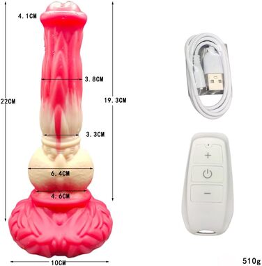 Вібратор реалістичної собаки, анальний дildo з 10 режимами вібрації, для чоловіків та жінок