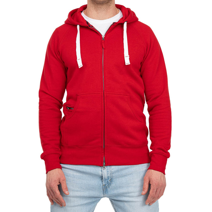 Чоловіча толстовка на блискавці з капюшоном Happy Clothing, теплий худі з флісом, бавовняна суміш, Regular Fit, червоний (S-5XL)