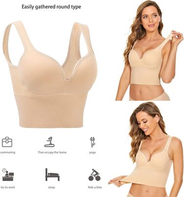 Сексуальний бюстгальтер для жінок: пуш-ап, підняття на 2 розміри, глибокий V-подібний виріз, з підкладкою, підтримка, кісточки, згладжування спини. Ідеально для повсякденного носіння, йоги та фітнесу