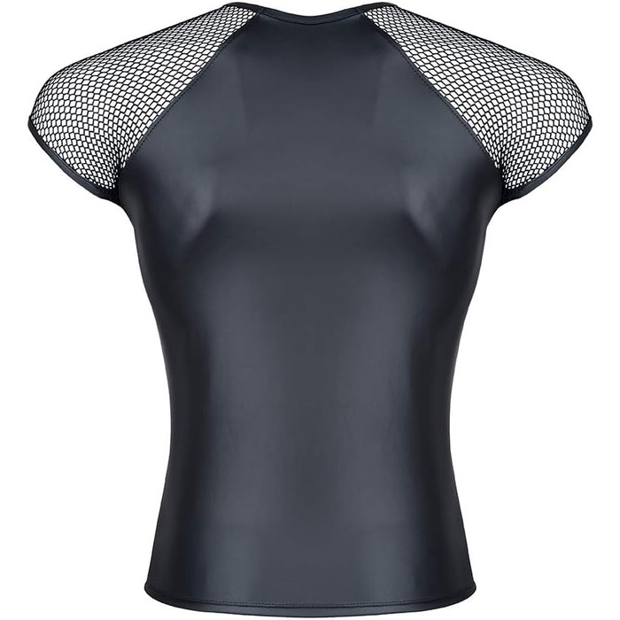 Чоловіча футболка Regnes Fetish Planet з еластичного матеріалу Wetlook та сітки, чорна, розмір XXL