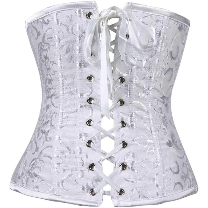 Корсет Everbellus для жінок з 24 сталевими ребрами, для схуднення, корсаж, пояс, під грудьми, без ребер, мідер (S, білий)