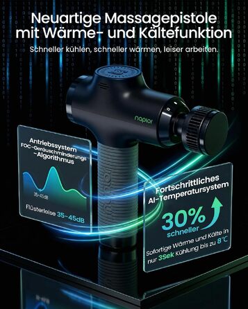 Перкусійний масажер Naplor Massage Gun з функціями підігріву та охолодження для м'язів
