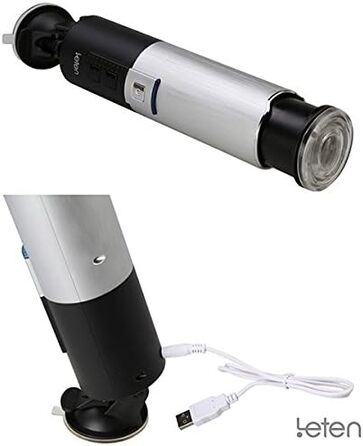 Leten X-9 Телескопічний мастурбатор, 700 г, Чорний - Срібний