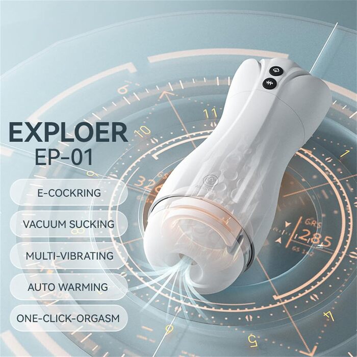 Масажер для чоловіків з 10 режимами вібрації, 4 режимами насосу та функцією нагріву - чорний