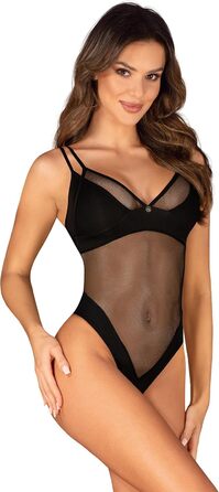 Сексуальний жіночий комплект спідньої білизни Selente Love & Fun: боді/відкритий боді та шовкова маска для очей, чорний, шнурівка (XL-XXL)