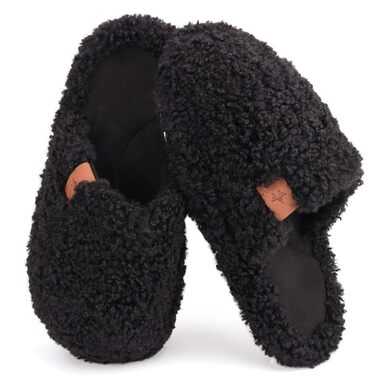 Жіночі м'які капці з ефектом пам'яті (Memory Foam), плюшеві домашні тапочки чорного кольору, розмір 42/43 EU