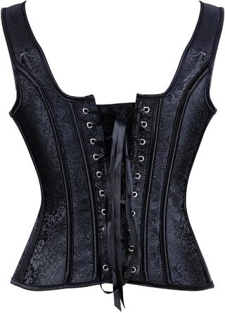 Корсет жіночий Grebrafan з квітковим принтом, повний бюст, ретро, чорний