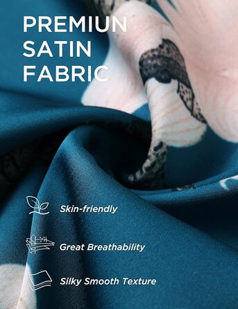 Babeyond Халат кімоно, довгий, квітковий принт, сатин, нічна сорочка, шовковий халат для вечірок, універсальний розмір, темно-зелений