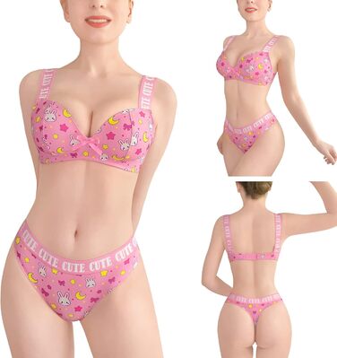 Комплект білизни LittleForBig: міні-спідниця з високою талією, бра та трусики, 3 шт. Розміри plus size, спортивний бра, рожевий, 3XL