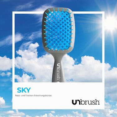 Масажна щітка для волосся FHI Heat UNbrush для розплутування вологого та сухого волосся, антистатичні щетинки DuoFlex, світло-блакитний колір