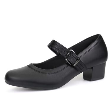 Жіночі ортопедичні туфлі Mary Janes Ortho + Rest для Hallux Valgus, чорні туфлі на низьких масивних підборах для комфорту та здоров'я стопи (38 EU)