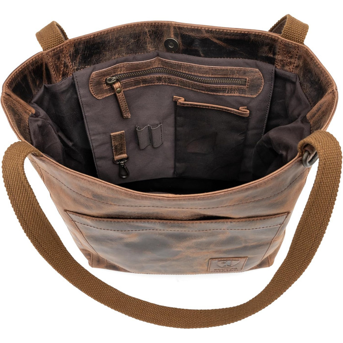 Жіноча шкіряна сумка-шопер Berliner Bags Vintage Shopper Seville, стильна сумка з ручками (колір Earth)