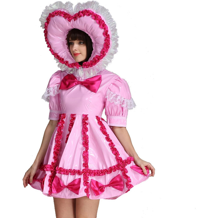 Костюм для дорослих (Sissi) з ПВХ, рожевий, з замком, уніформа для прислуги GOceBaby