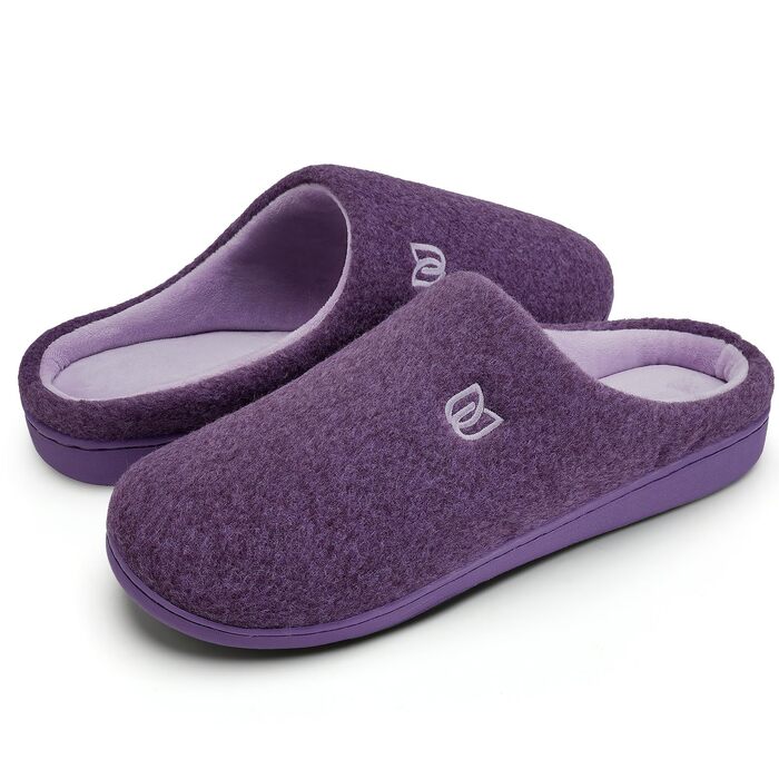 Жіночі домашні капці WateLves з ефектом пам'яті (Memory Foam), теплі зимові та осінні тапочки з штучним хутром, протиковзкі м'які капці для дому та вулиці (Фіолетові, 38/39 EU)