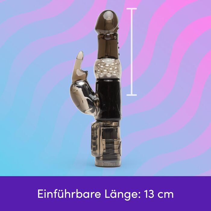 Вібратор Lovehoney Jessica Rabbit | Подвійна стимуляція для дорослих | 13 см вібратор з ротаційним валом | Стимулятор клітора та G-точки | Водонепроникний масажер для жінок та пар | Чорний