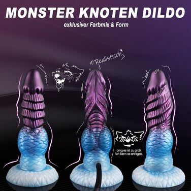 Анальний дилдатор Monster Knot Dildo для чоловіків та жінок, BDSM, стимуляція простати, зелений/блакитний
