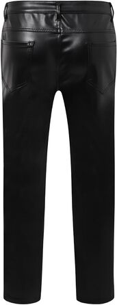 Чоловічі штани-легінси з еластичної шкірозамінної тканини Wetlook, Slim fit, для мотоциклів, вечірок, клубів (M, Чорний)