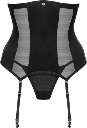 Сексуальний жіночий комплект білизни Selente Love & Fun: корсет, танга та шовкова маска для очей, чорний, EU, M-L