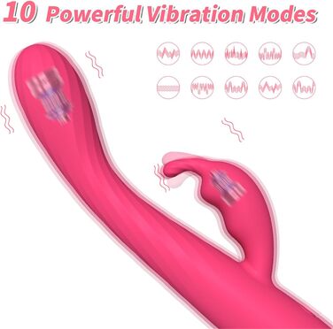 Вібратор для жінок Rabbit G-Spot, 10 режимів, RoseRed