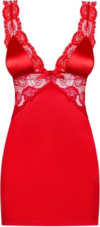 Сексуальний комплект жіночої ніжної ніжної білизни Selente Love & Fun: халат/сорочка, танга та маска для очей з атласу (S-M, червоний з квітковою мережкою)