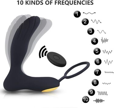 Вібраційний кільце для пеніса TYDAY: 10 режимів, водонепроникний, з пультом дистанційного керування