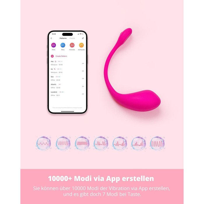 Lovense Lush 2 - вібратор для жінок, набір з 1000+ режимів, Bluetooth, дискретний та тихий, для подорожей та особистого використання