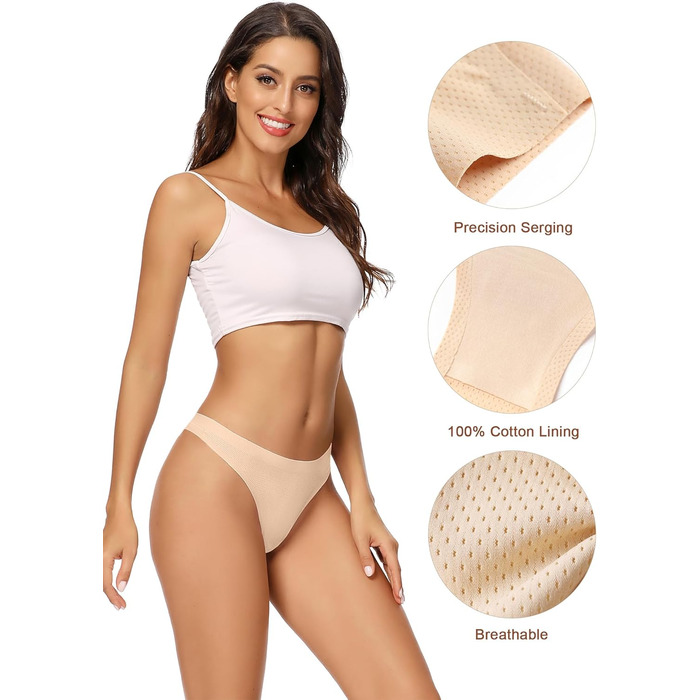 Сліпеки жіночі безшовні, 5 шт. у пакунку (M, Колір тіла) - Voenxe