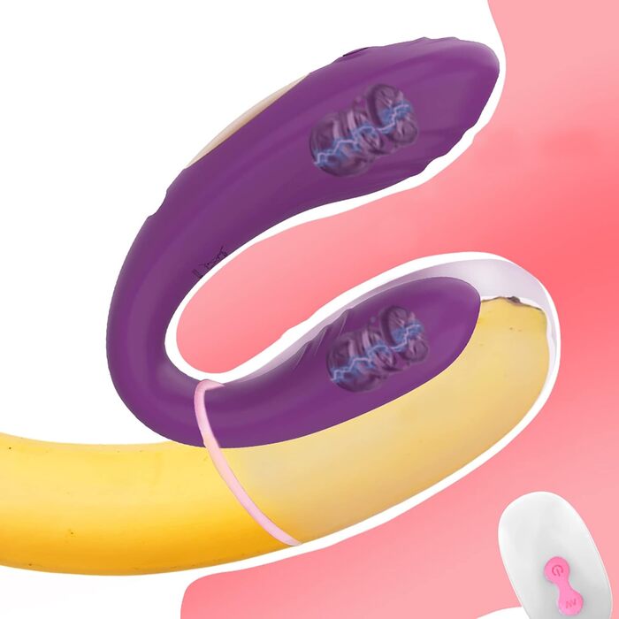 Вібраційна паличка U-подібної форми з двома моторами для стимуляції клітора та вагіни. Силікон, м'яка, для парної гри, бездротове яйце-вібратор. Іграшка для дорослих.