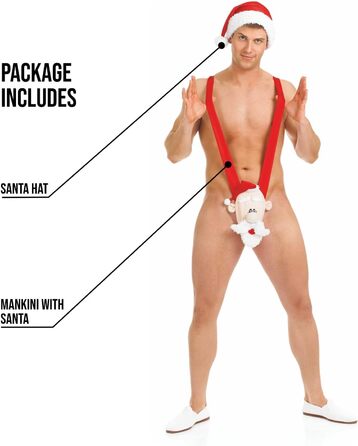 Манкіні на Різдво Fun Shack: сексуальний костюм для чоловіків, червоний, універсальний розмір