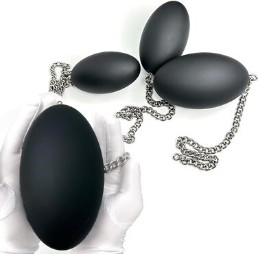 Анальний плагін Jixaxe з ланцюгом, анальні кулі, анальний ділдо, buttplug, великі анальні плагіни з гіпоалергенного силікону, секс-іграшка для жінок та чоловіків, 3 розміри S/M/L, анальні плагіни, секс-іграшки (M: Ø7,5cm)