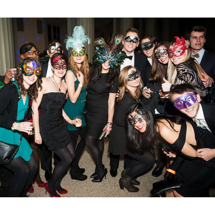 Маска для пар MYMENU Masquerade, металева, з стразами, венеціанська, для вечірок, весіль, балів (Schmetterling Gold)