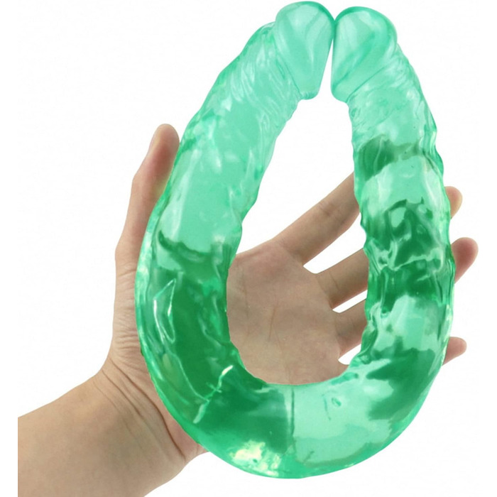 Анальний масажер-вібратор з двома головками, 42 см, з ПВХ, для чоловіків та жінок