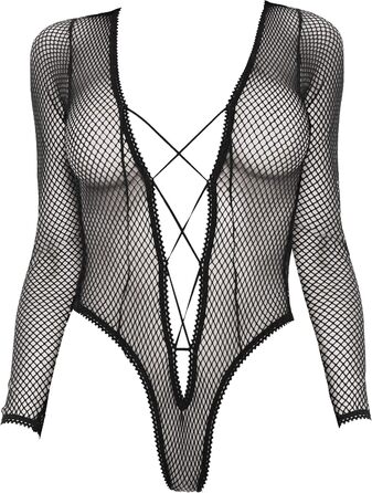 Чоловічий тедді з довгим рукавом Forplay Caught Being Naughty, чорний, XL. Еротичний костюм для жінок