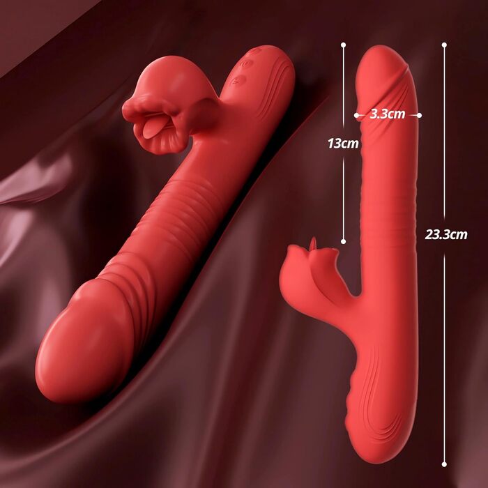 Секс-іграшка SXOVO для жінок 5 в 1, вібруючий масажер з 10 режимами стимуляції, нагріванням та стимуляцією G-точки (червоний)