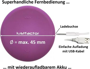 Вібратор-метелик Lustfactor для жінок з силікону | Бездротовий, з пультом керування | Для вагінальної та кліторальної стимуляції | Зарядний, USB | Інтимні іграшки для дорослих