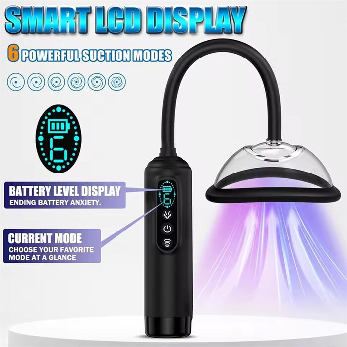 Електричний масажер клітора з вакуумною помпою для жінок та пар