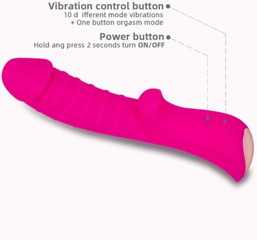 Вібратор для жінок G-Spot з 10 режимами, рожевий. Іграшка для дорослих, для пар.