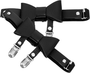 Кліп для шкарпеток Minkissy: регульований пояс для ніг, стрічка для штанів, металевий кільцевий ремінь, чорний (2 шт.)