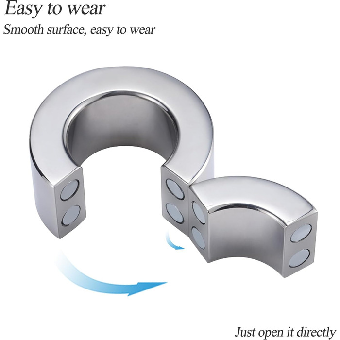 Сталевий кільце для статевих органів з магнітом, розширювач мошонки, тренажер для пеніса, кільця для мошонки, пристрої для пеніса, сексуальні іграшки для чоловіків, діаметр: 40 мм