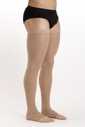 Компресійні панчохи проти тромбозу Relaxsan M1370A для жінок та чоловіків, 25-32 mmHg, відкриті, без шнурівки, білі [2 пари] (XL)