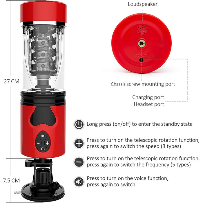 Автоматичний мастурбатор з 5 телескопічними режимами та 3 швидкостями - секс-іграшка для чоловіків