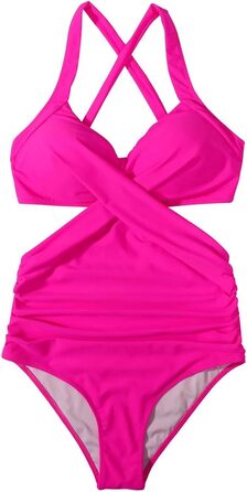 Купальник суцільний жіночий Push-up Wrap Monokini Hot Rosa, розмір XXL
