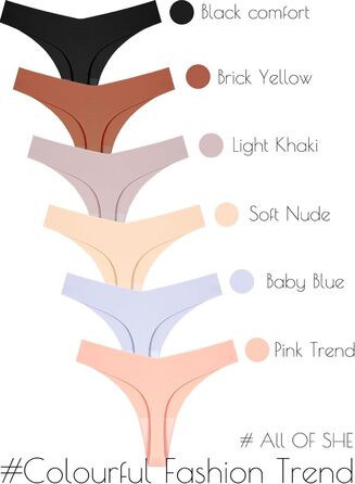 Сліпекс для жінок ALL OF SHE, 6 шт. XL, безшовні, сексуальні труси, танга, багато кольорів