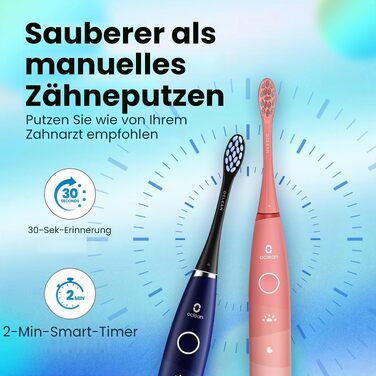 Електрична сонічна зубна щітка Oclean Flow Gift Set, 5 режимів, водонепроникна IPX7, біла (набір з дорожнім футляром та 6 насадками, до 180 днів роботи від одного заряду)