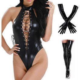 Латексний комплект для БДСМ: боді, корсет, рукавички. Жіноча сексуальна спідня білизна, костюми для дорослих, клубний одяг.